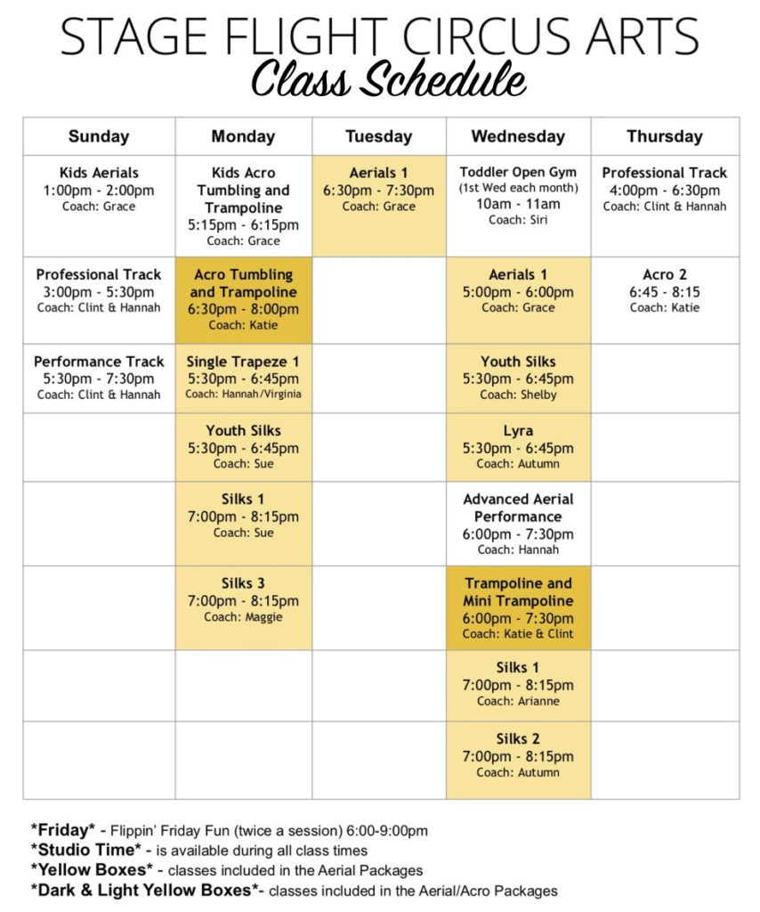Class schedule